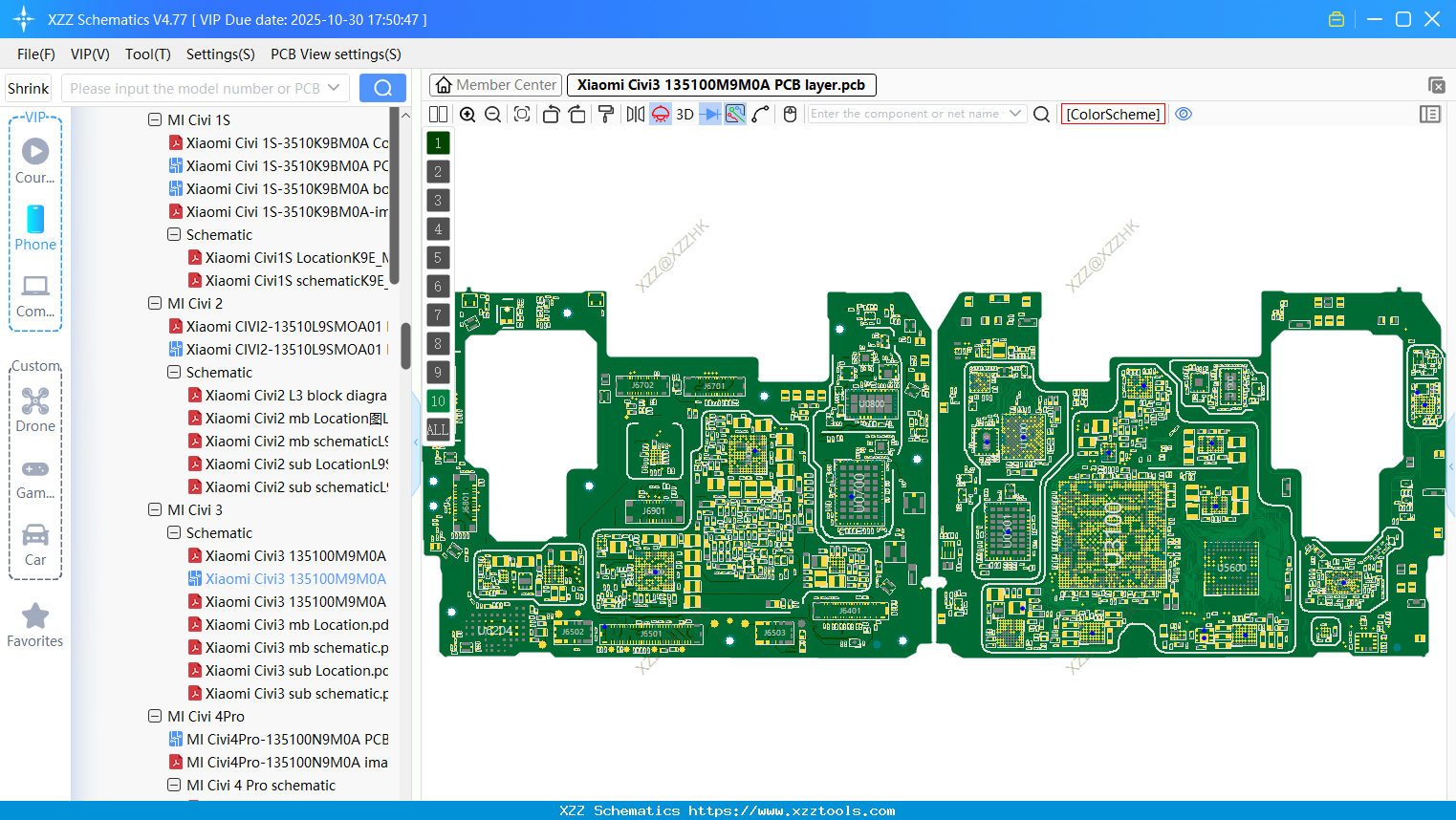Xiaomi Civi3 135100M9M0A PCB Layer